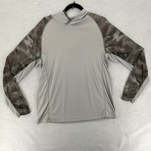 SIMMS SOLARFLEX HOODY MEDIUM HEX FLO CAMO STEEL
